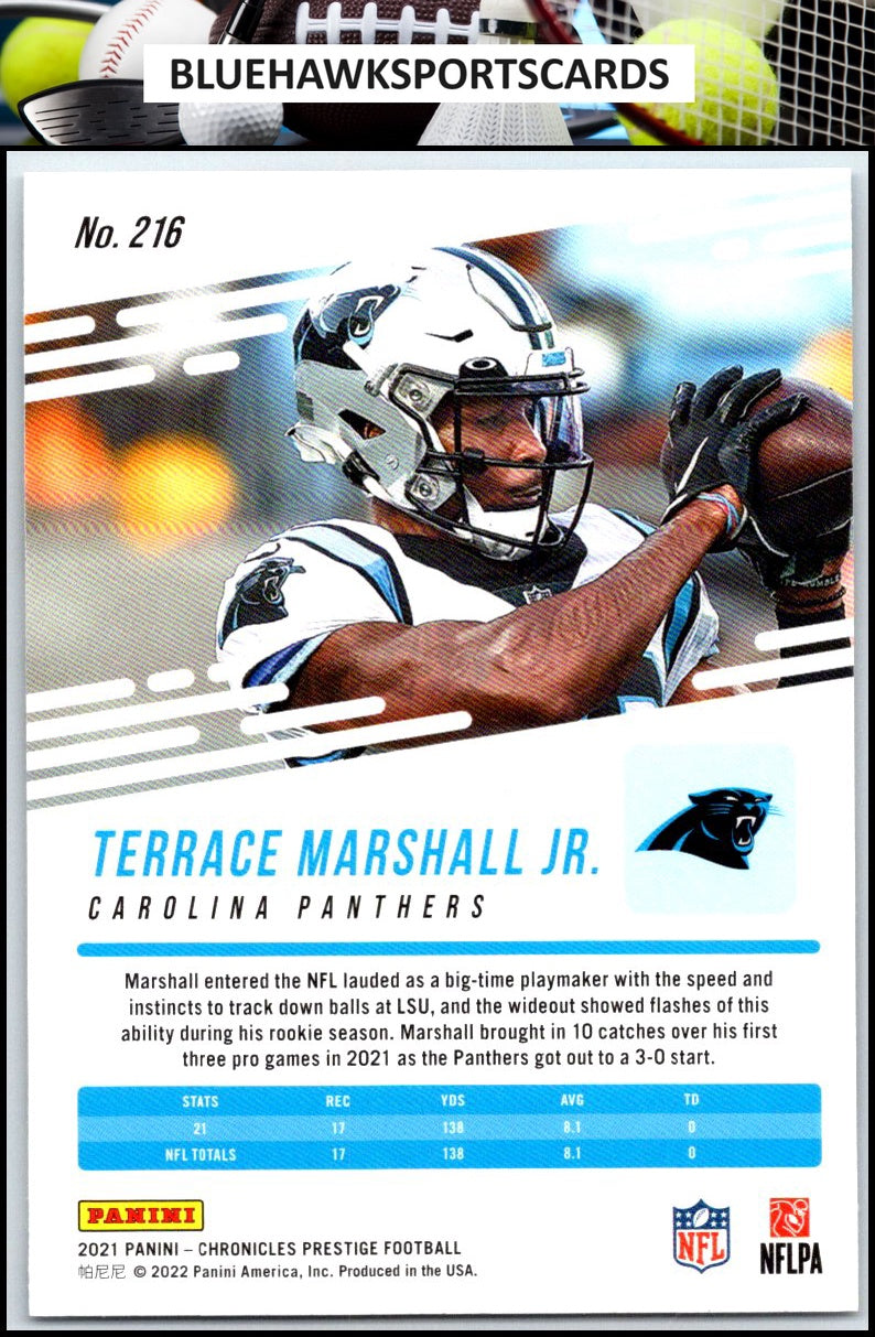 2021 Panini Chronicles #216 Terrace Marshall Jr. Prestige Rookies Update