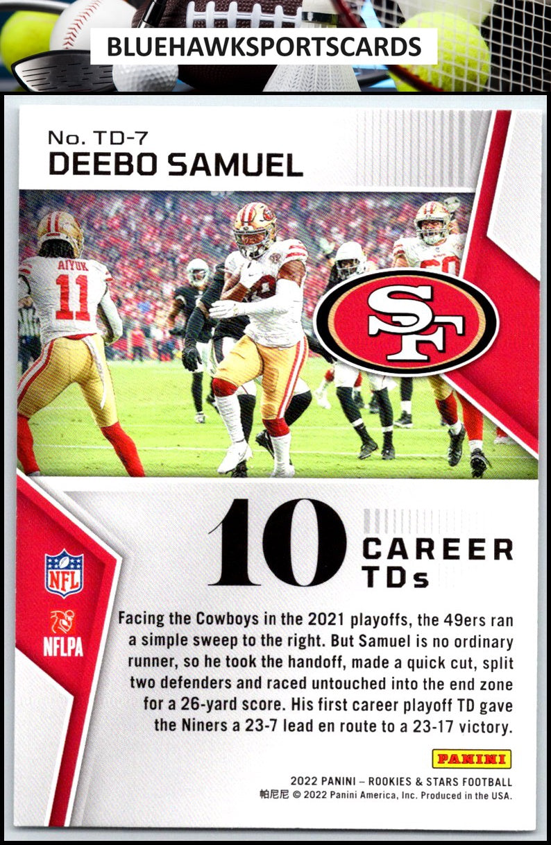2022 Panini Rookies & Stars #TD-7 Deebo Samuel Touchdown Club