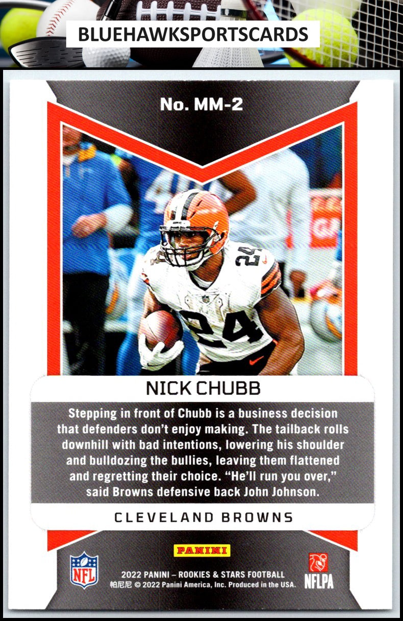 2022 Panini Rookies & Stars #MM-2 Nick Chubb Man In Motion