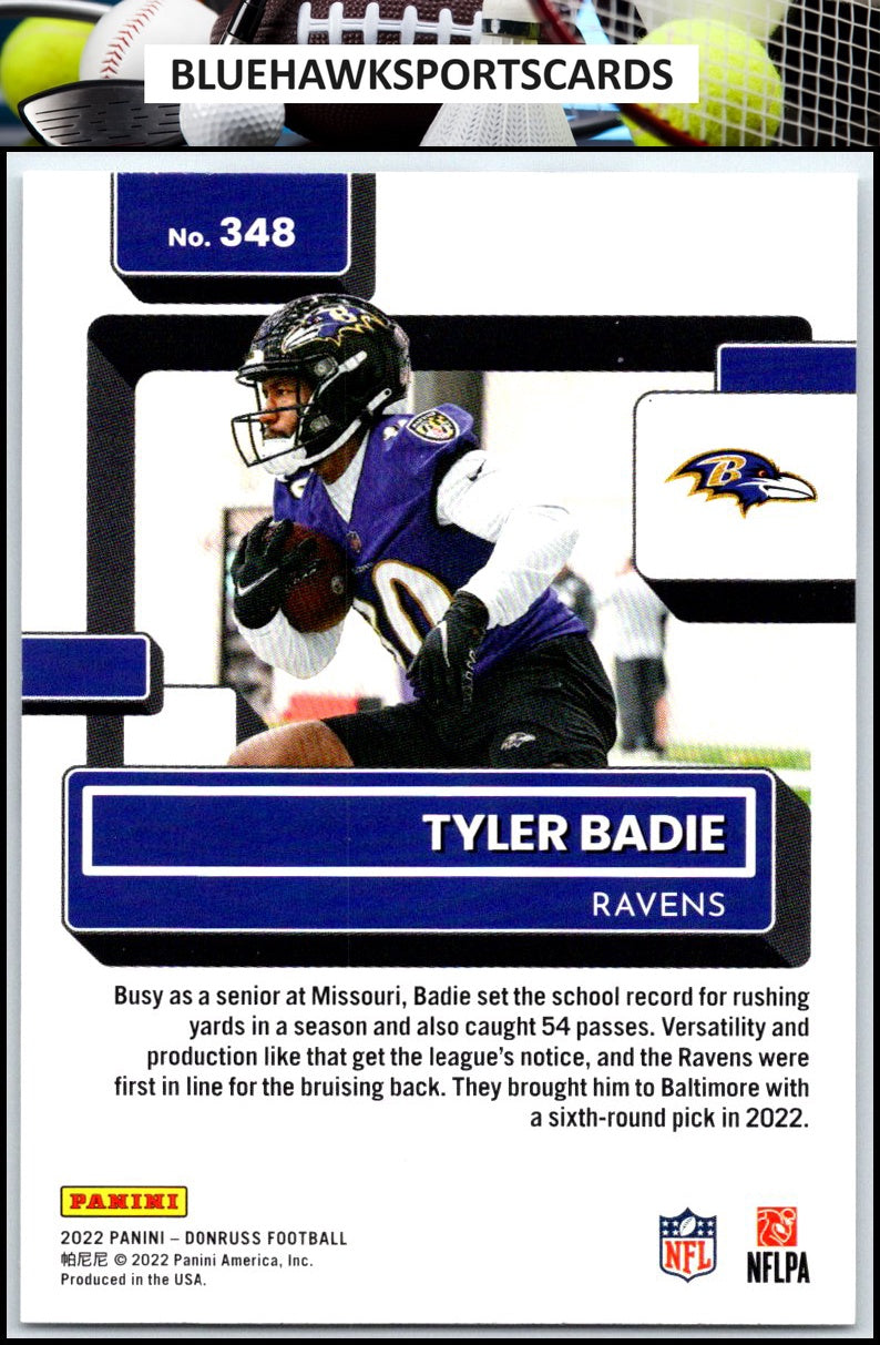 2022 Donruss #348 Tyler Badie