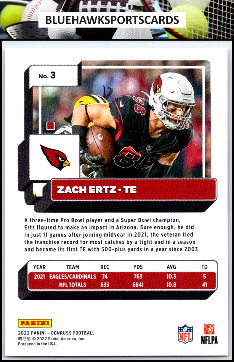 2022 Donruss #3 Zach Ertz