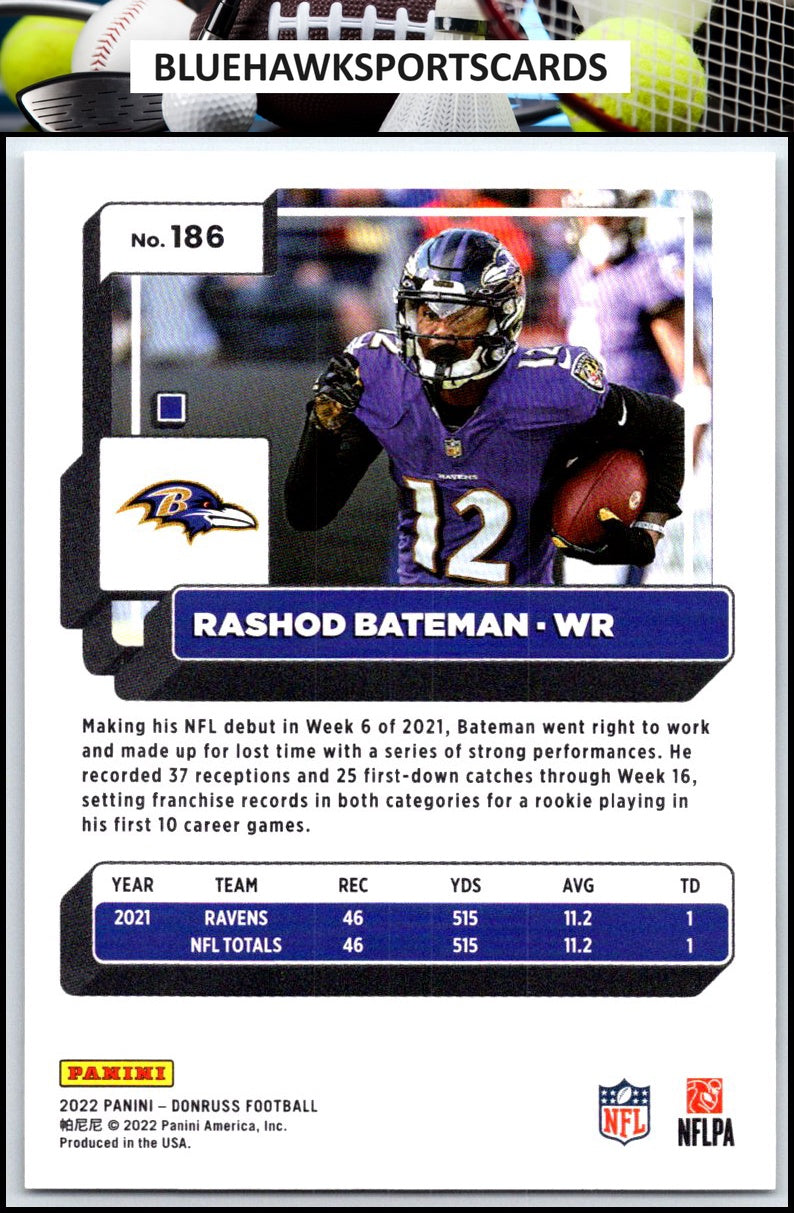 2022 Donruss #186 Rashod Bateman