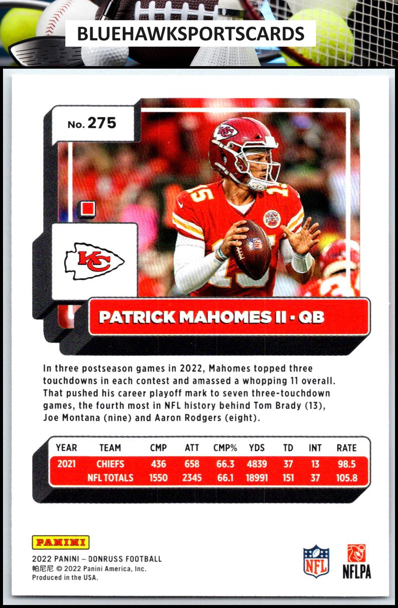 2022 Donruss #275 Patrick Mahomes II