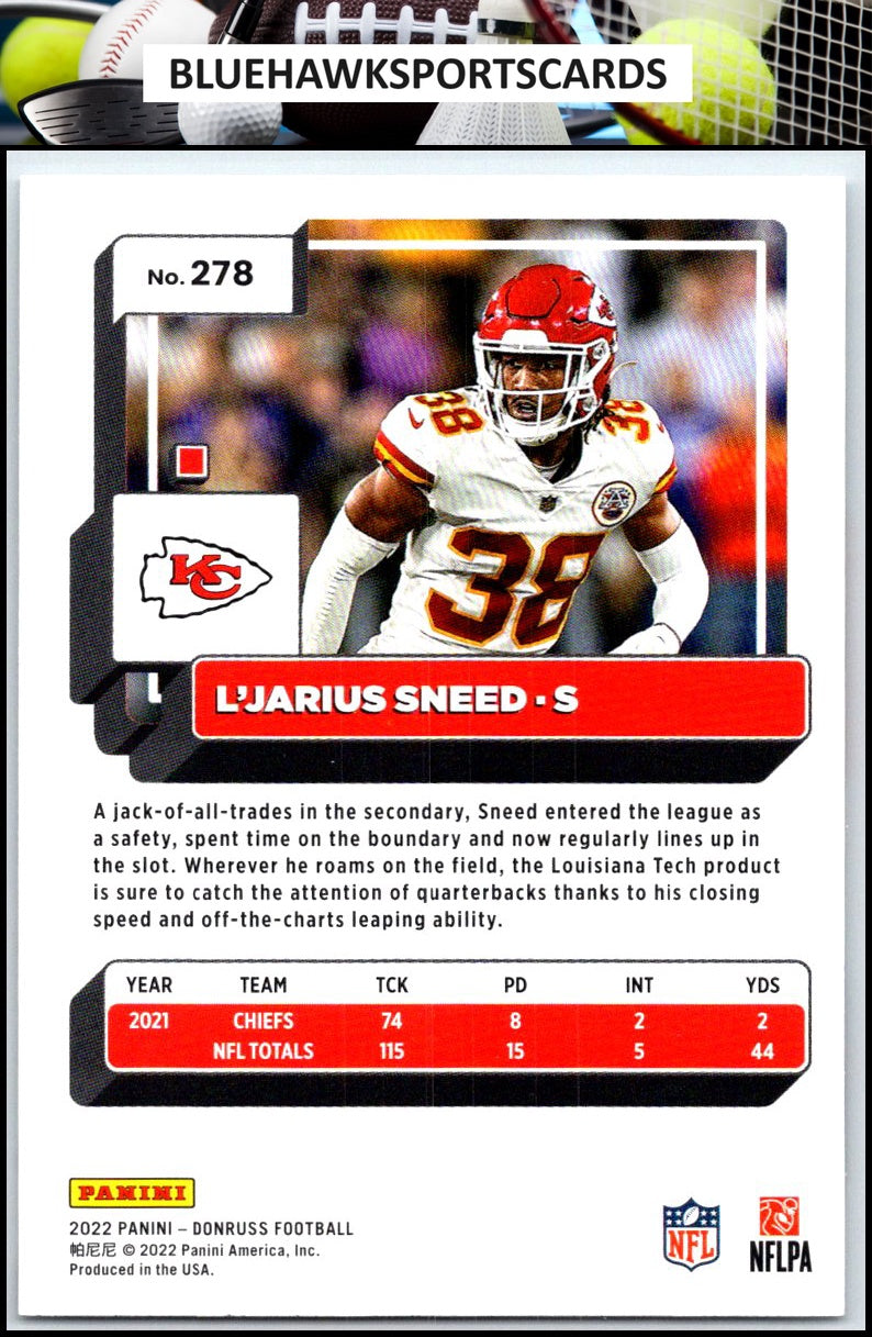 2022 Donruss #278 L'Jarius Sneed