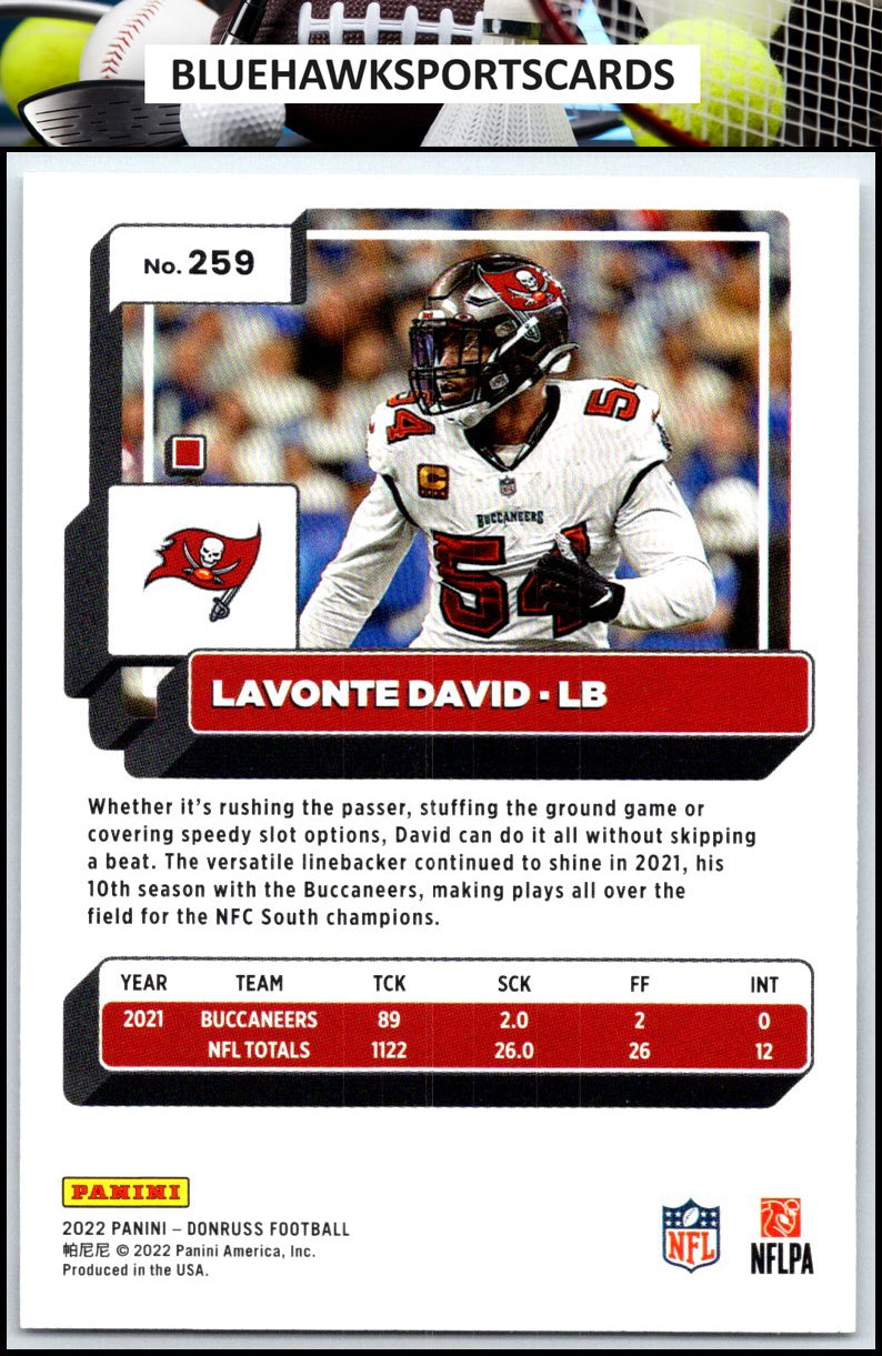 2022 Donruss #259 Lavonte David
