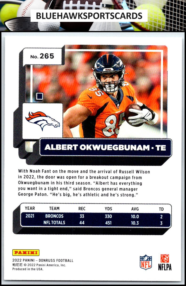 2022 Donruss #265 Albert Okwuegbunam