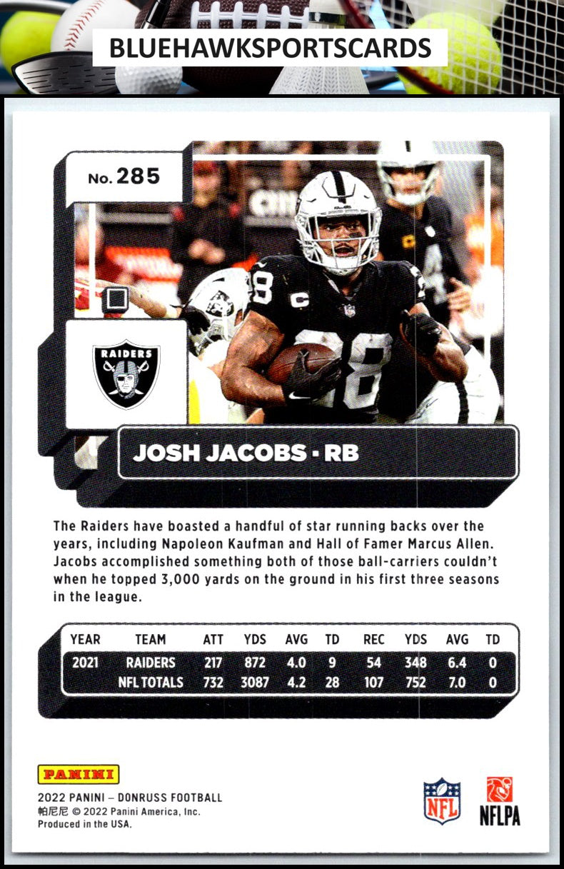 2022 Donruss #285 Josh Jacobs