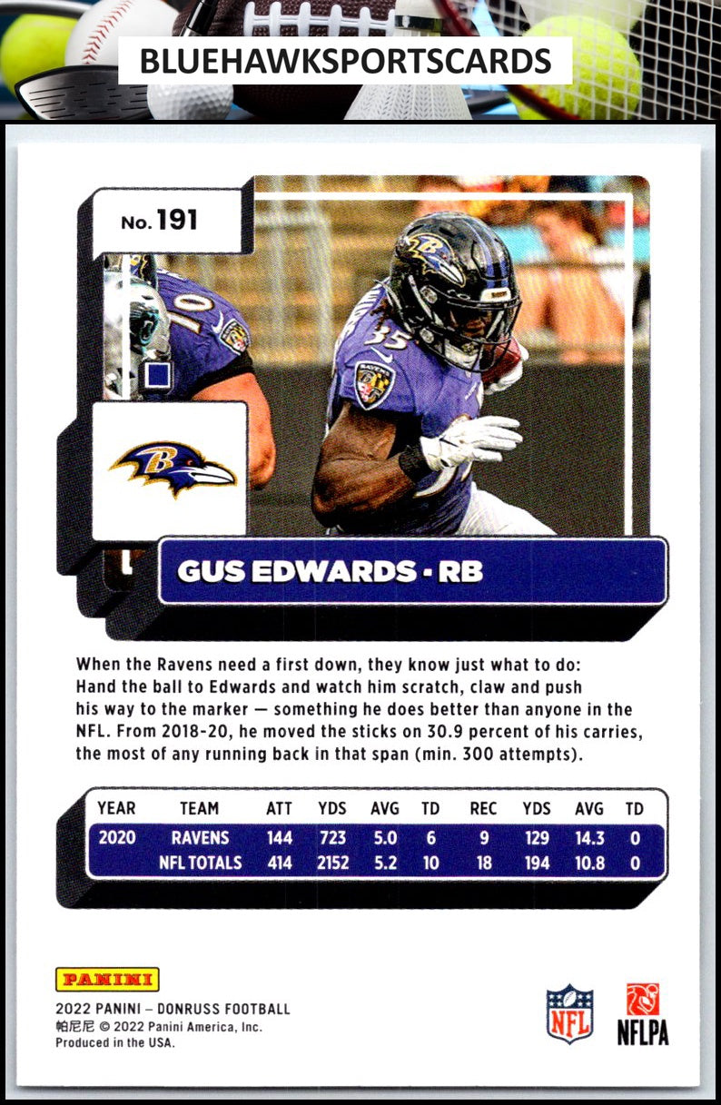 2022 Donruss #191 Gus Edwards