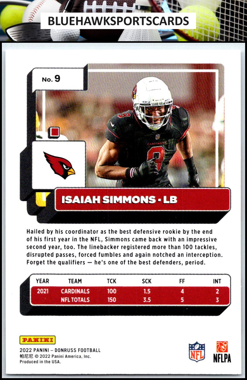 2022 Donruss #9 Isaiah Simmons