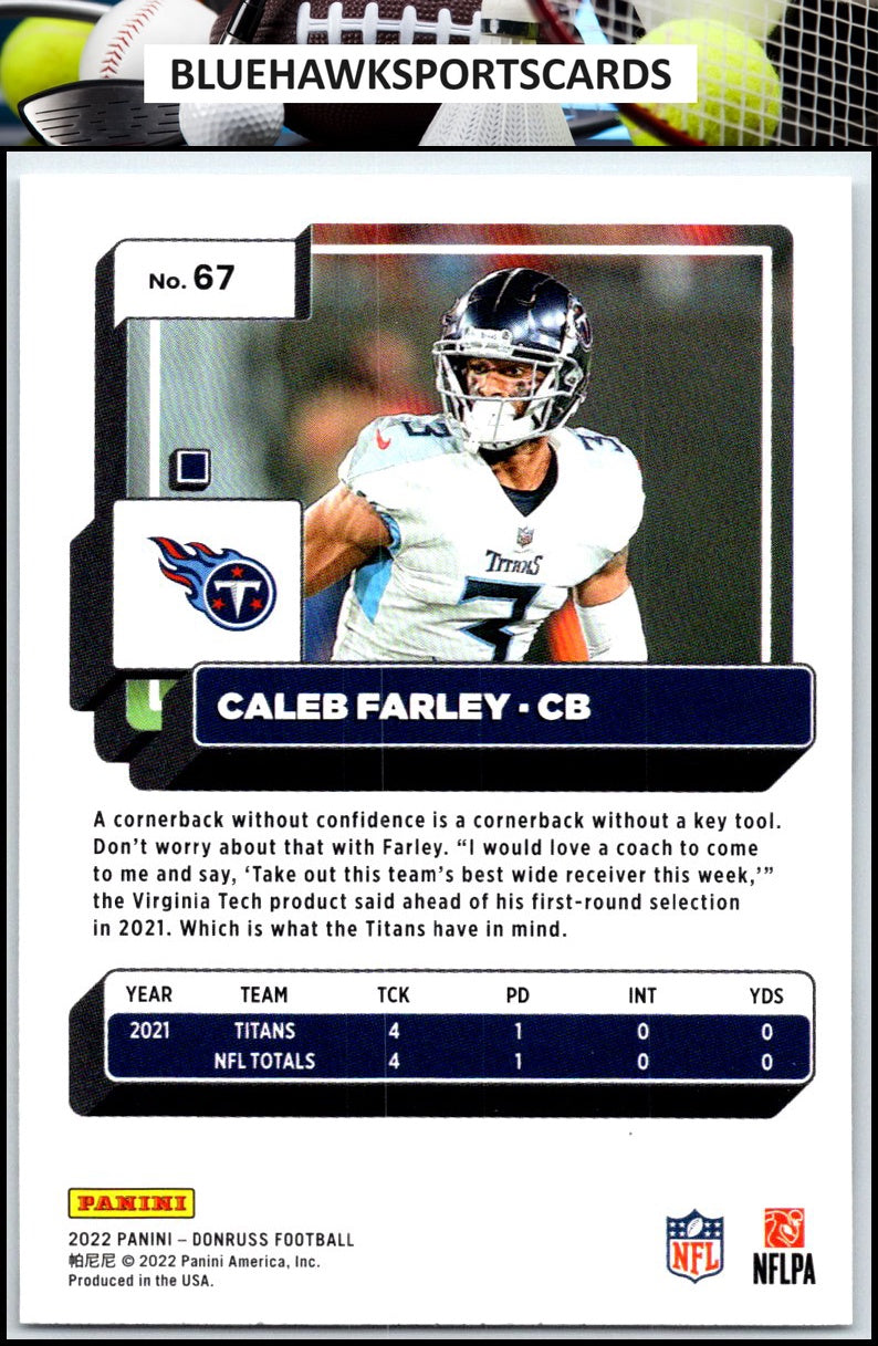 2022 Donruss #67 Caleb Farley