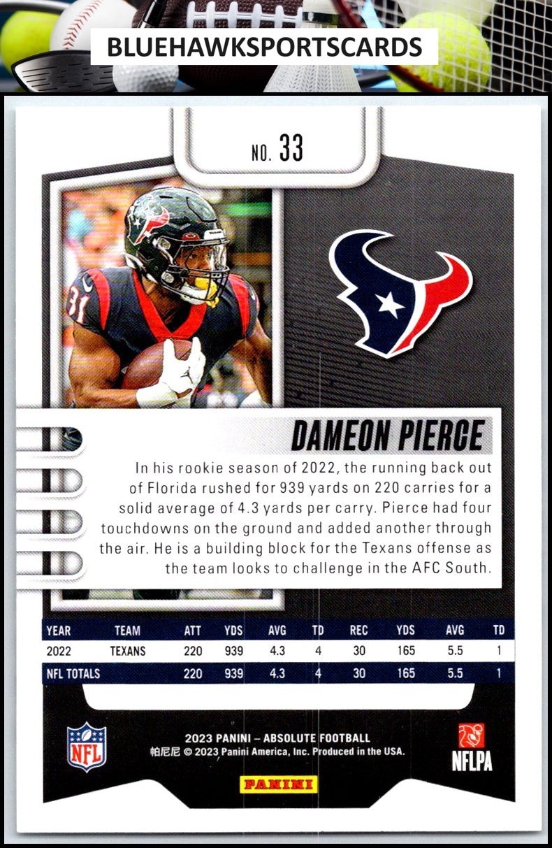 2023 Panini Absolute #33 Dameon Pierce Retail