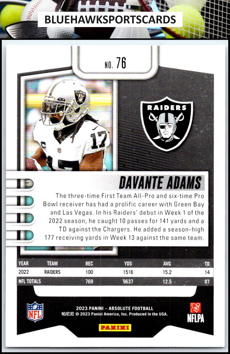 2023 Panini Absolute #76 Davante Adams Retail