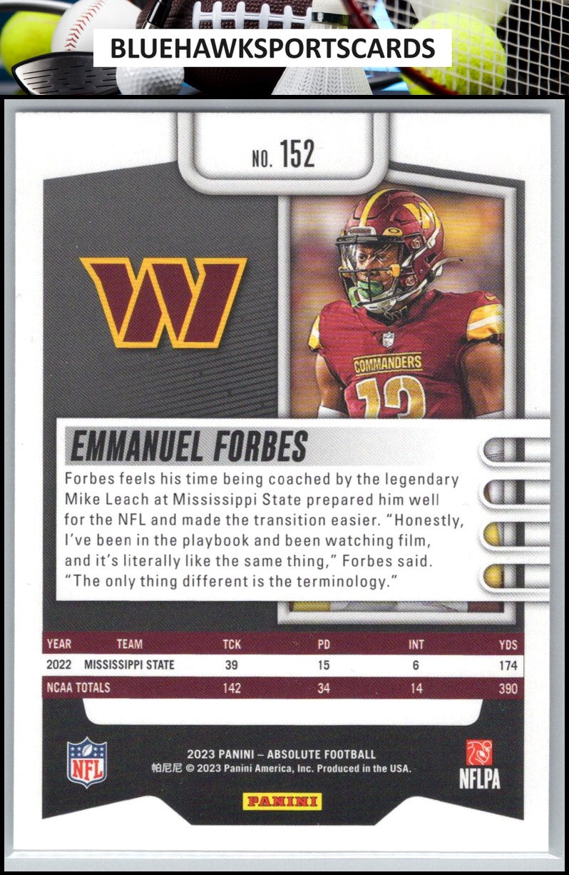 2023 Panini Absolute #152 Emmanuel Forbes Retail