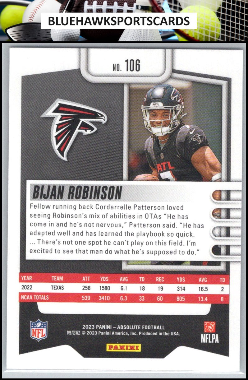 2023 Panini Absolute #106 Bijan Robinson Retail