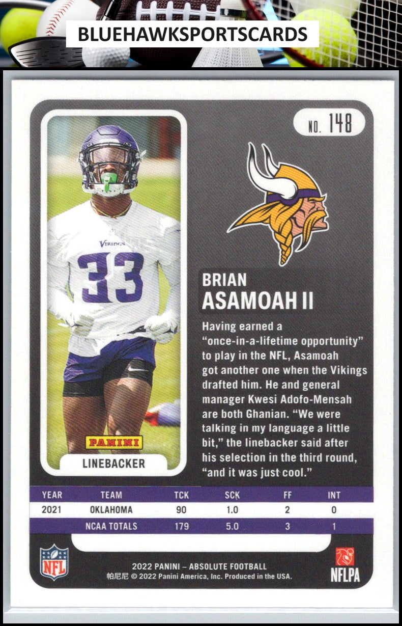2022 Panini Absolute #148 Brian Asamoah II Retail