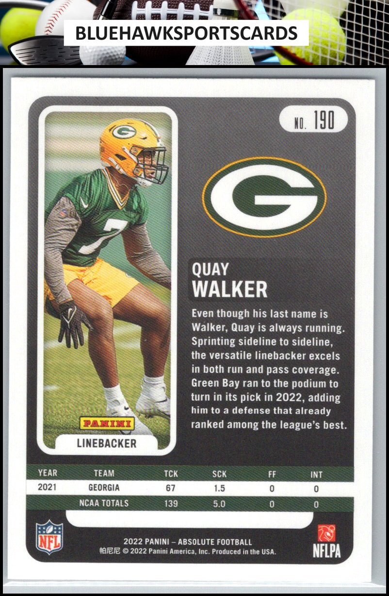 2022 Panini Absolute #190 Quay Walker Retail