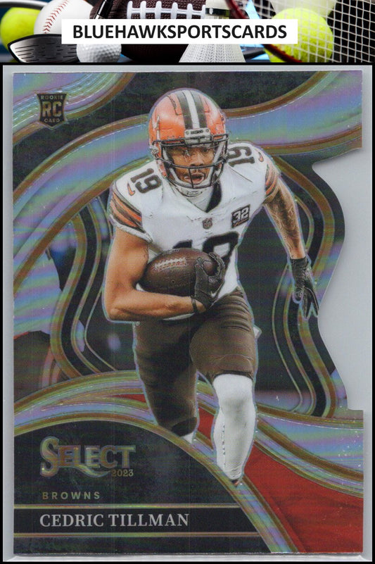 2023 Panini Select #288 Cedric Tillman Black and Red Prizms Die Cuts