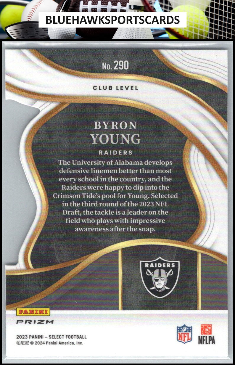 2023 Panini Select #290 Byron Young Black and Green Prizms Die Cuts