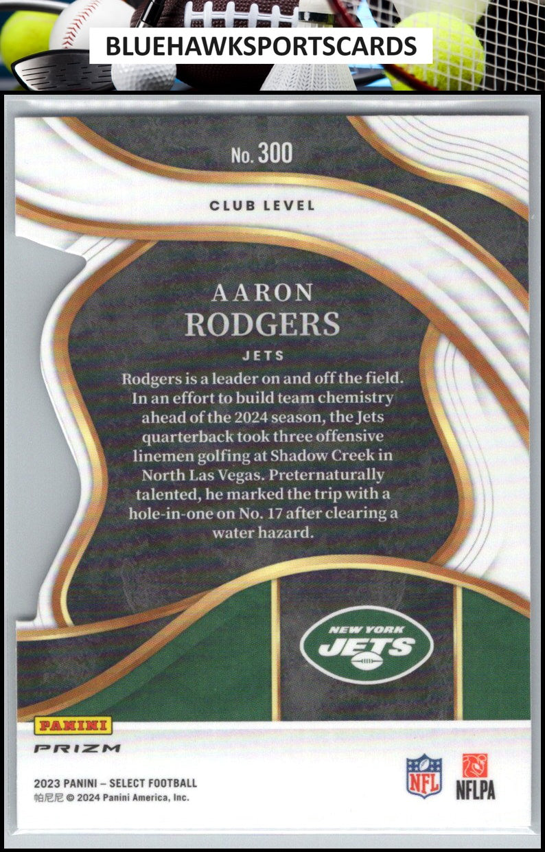 2023 Panini Select #300 Aaron Rodgers Red and Yellow Prizms Die Cuts