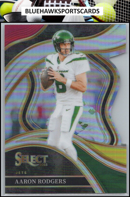 2023 Panini Select #300 Aaron Rodgers Red and Yellow Prizms Die Cuts