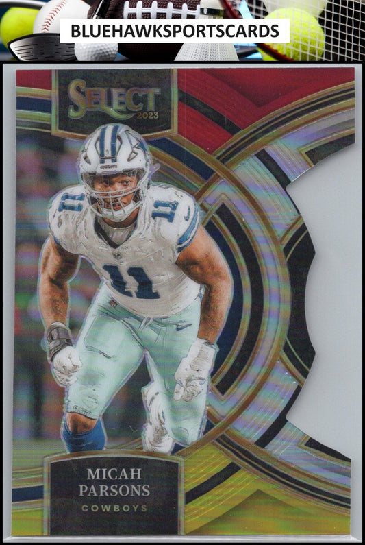 2023 Panini Select #126 Micah Parsons Red and Yellow Prizms Die Cuts