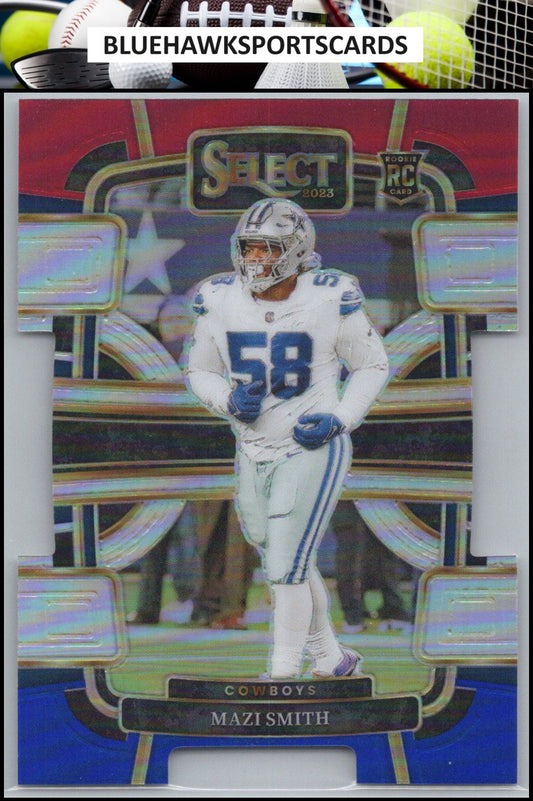 2023 Panini Select #27 Mazi Smith Red and Blue Prizms Die Cuts