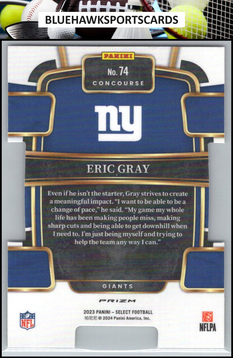 2023 Panini Select #74 Eric Gray Red and Yellow Prizms Die Cuts