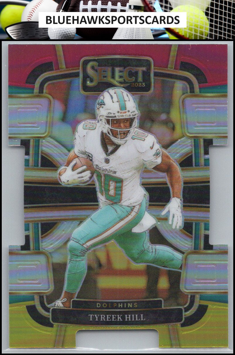 2023 Panini Select #62 Tyreek Hill Red and Yellow Prizms Die Cuts