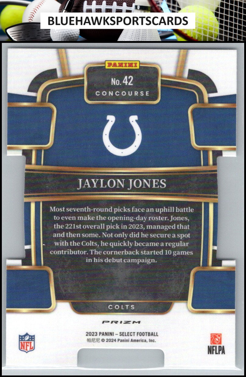 2023 Panini Select #42 Jaylon Jones Silver Prizms Die Cuts
