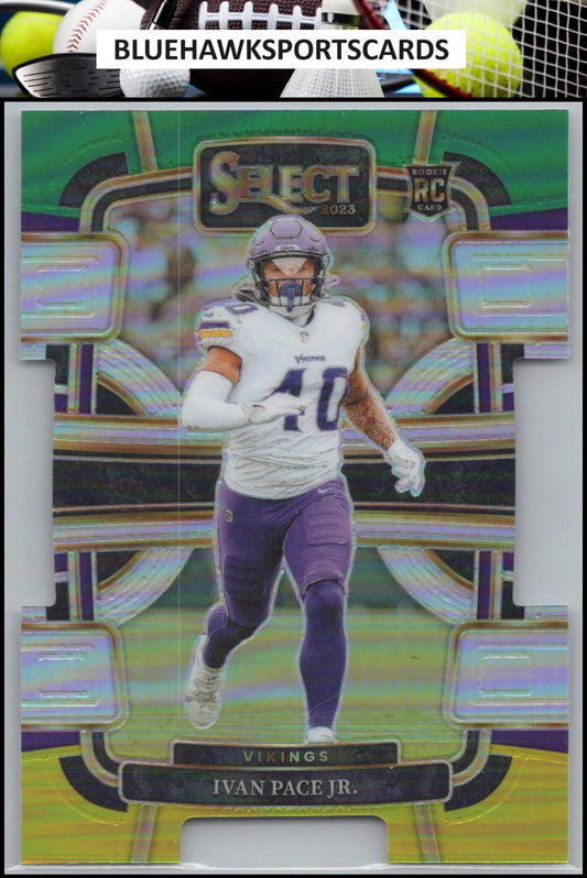 2023 Panini Select #64 Ivan Pace Jr. Green and Yellow Prizms Die Cuts