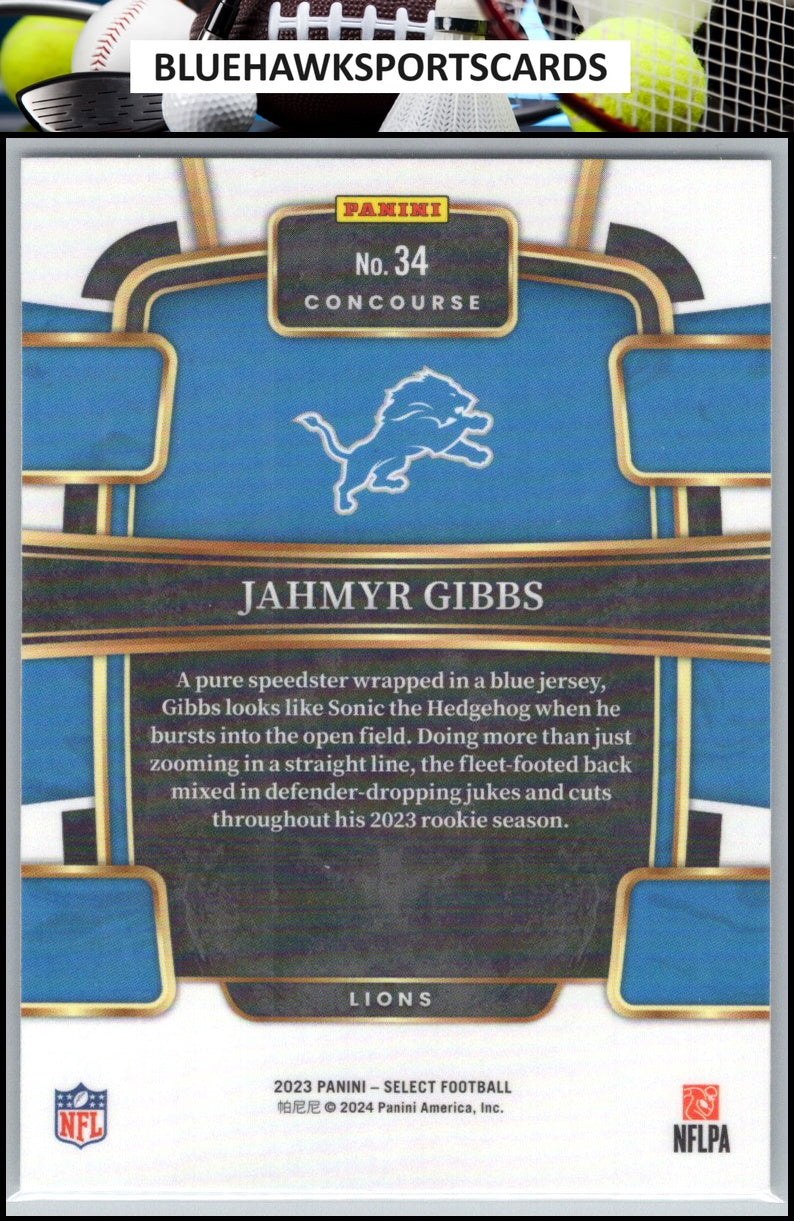 2023 Panini Select #34 Jahmyr Gibbs