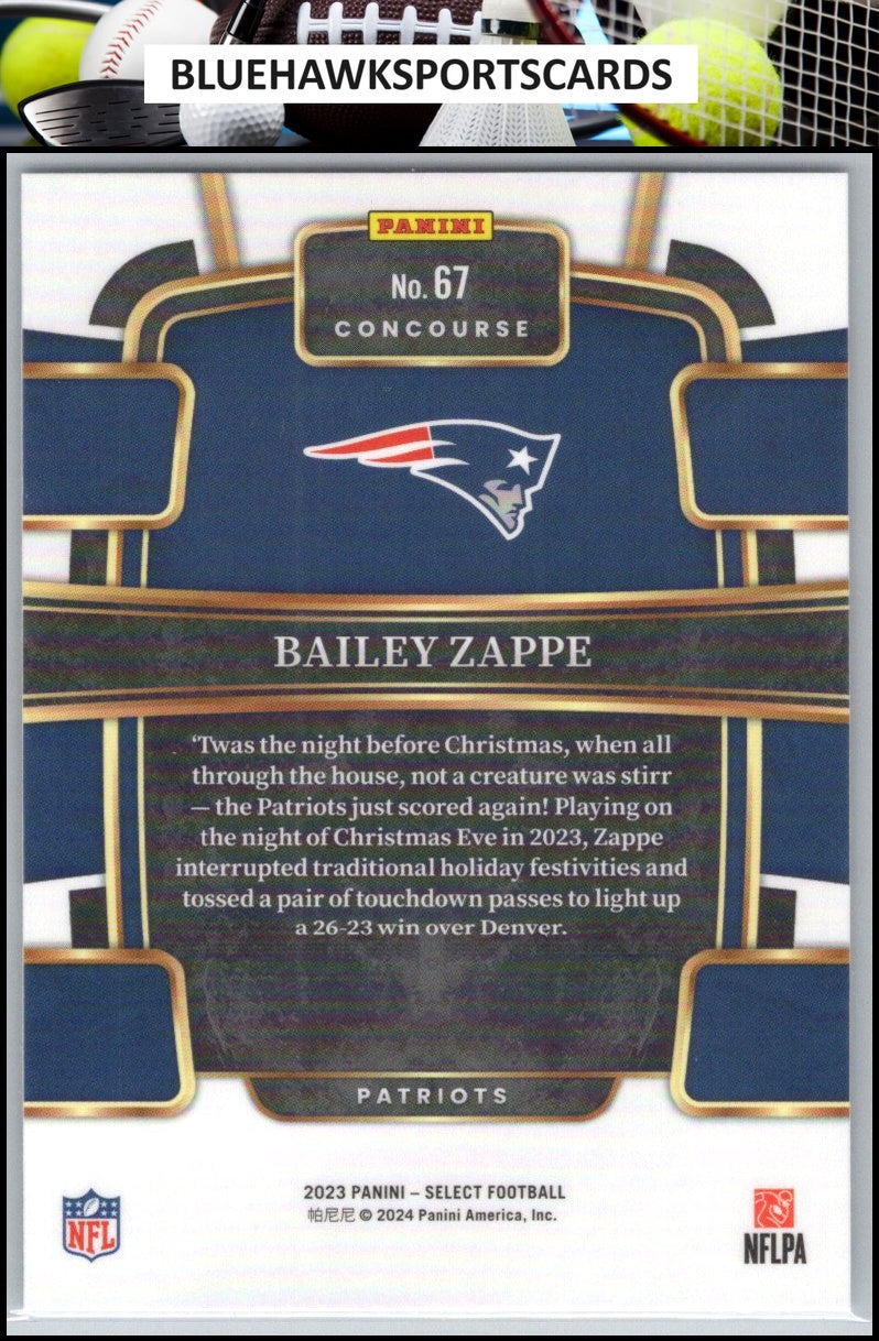 2023 Panini Select #67 Bailey Zappe