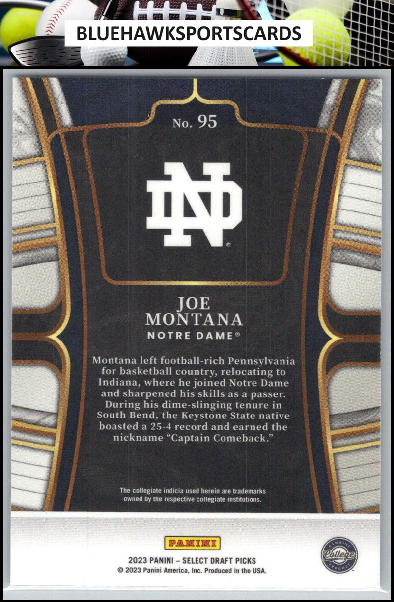 2023 Panini Select Draft Picks #95 Joe Montana Blue Retail