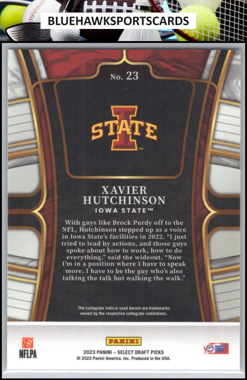 2023 Panini Select Draft Picks #23 Xavier Hutchinson Blue Retail