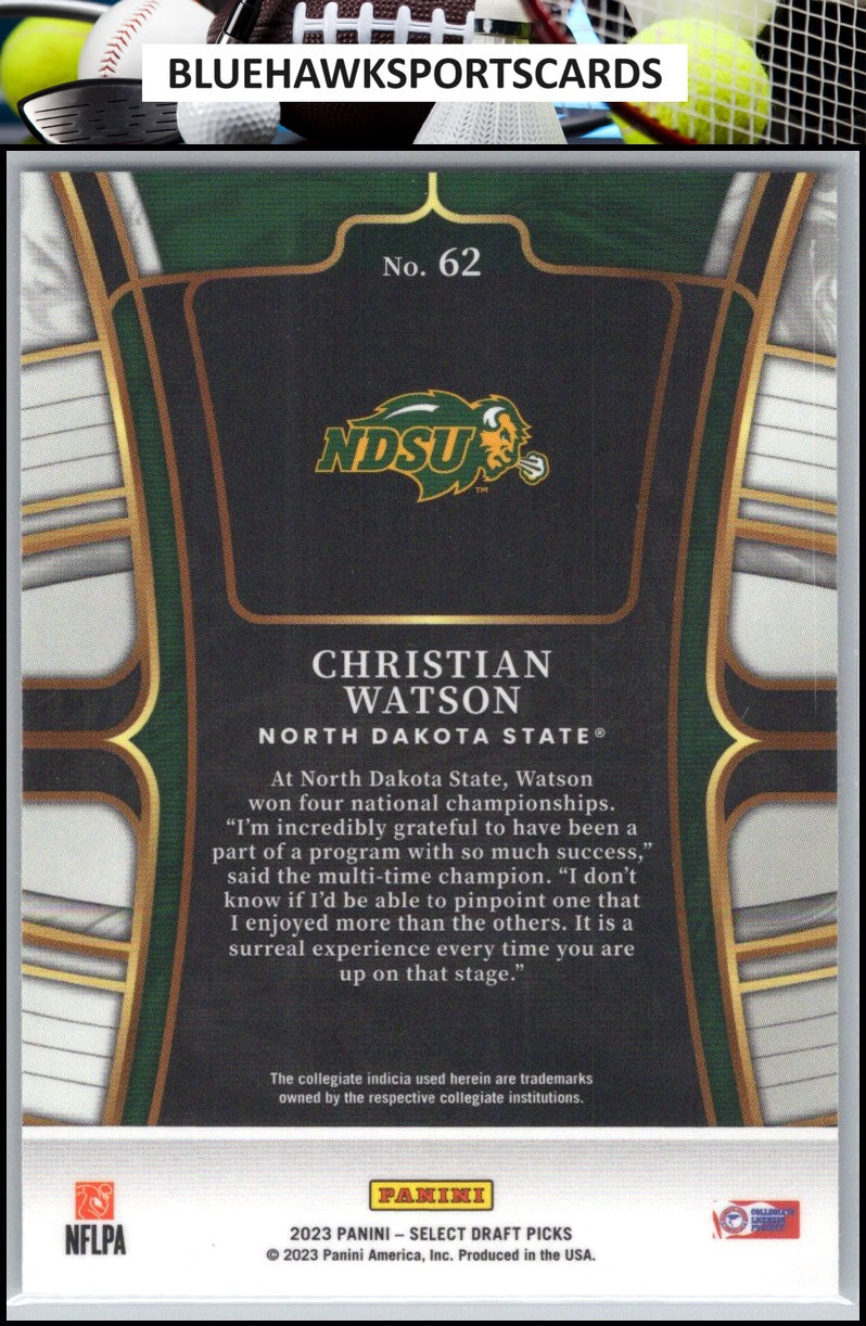 2023 Panini Select Draft Picks #62 Christian Watson Blue Retail