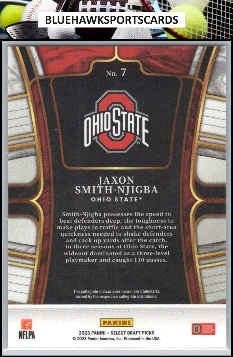2023 Panini Select Draft Picks #7 Jaxon Smith-Njigba Blue Retail