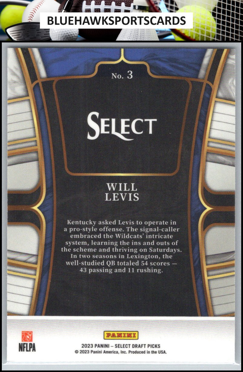 2023 Panini Select Draft Picks #3 Will Levis Blue Retail