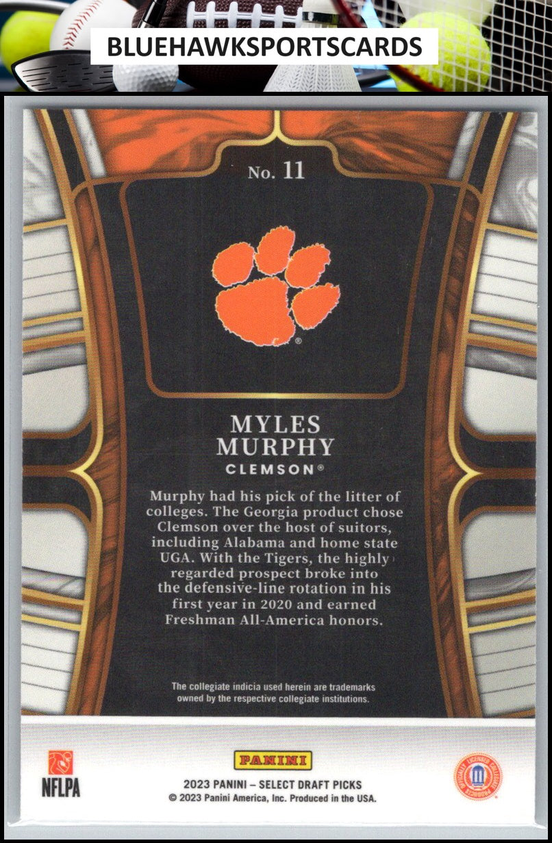 2023 Panini Select Draft Picks #11 Myles Murphy Blue Retail