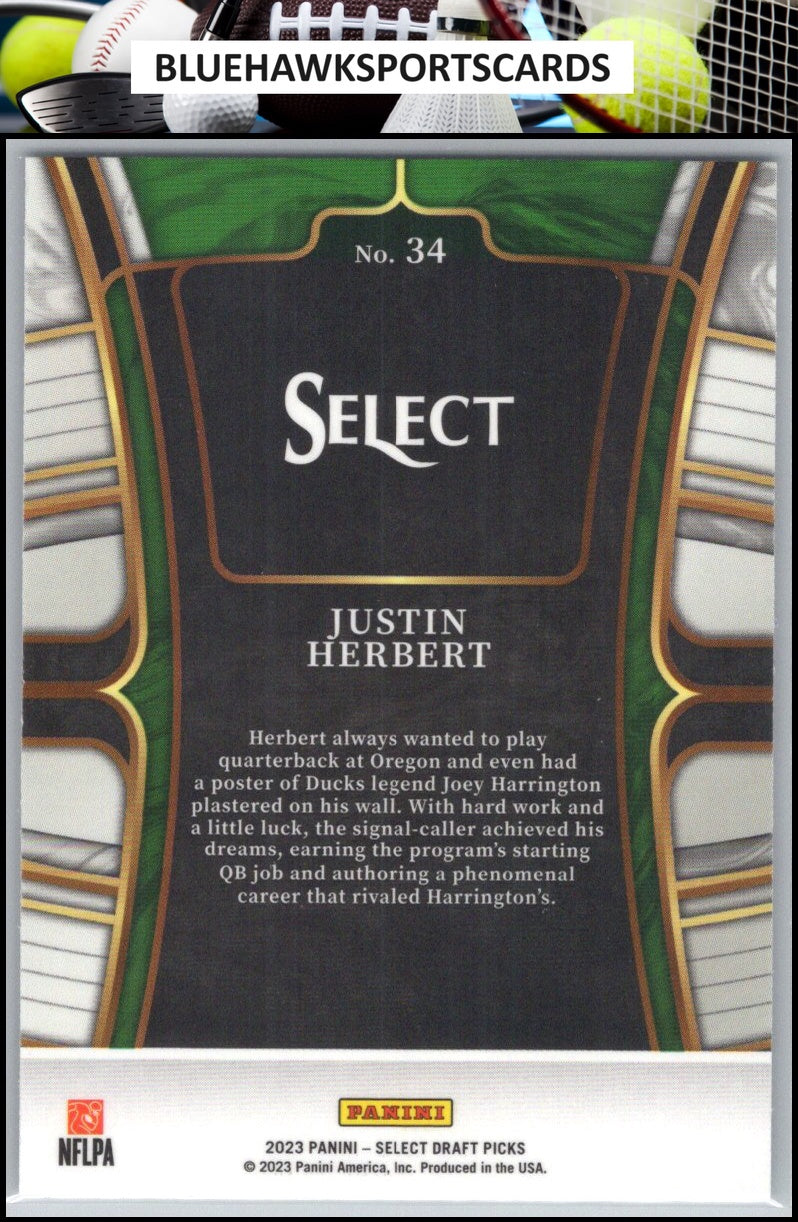2023 Panini Select Draft Picks #34 Justin Herbert Blue Retail