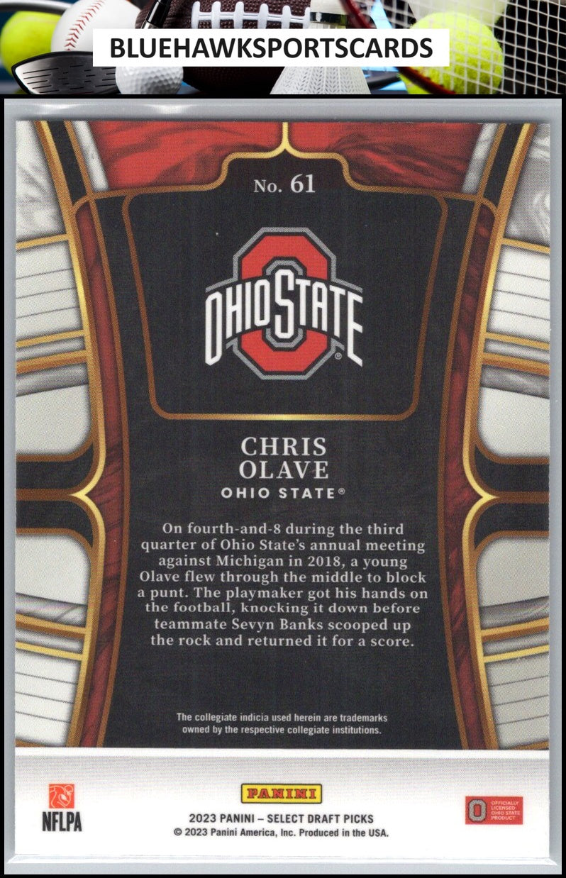 2023 Panini Select Draft Picks #61 Chris Olave Blue Retail