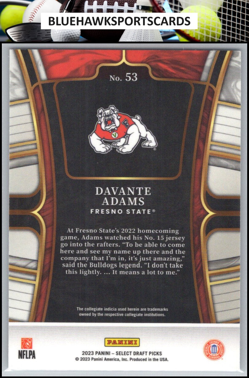 2023 Panini Select Draft Picks #53 Davante Adams Blue Retail