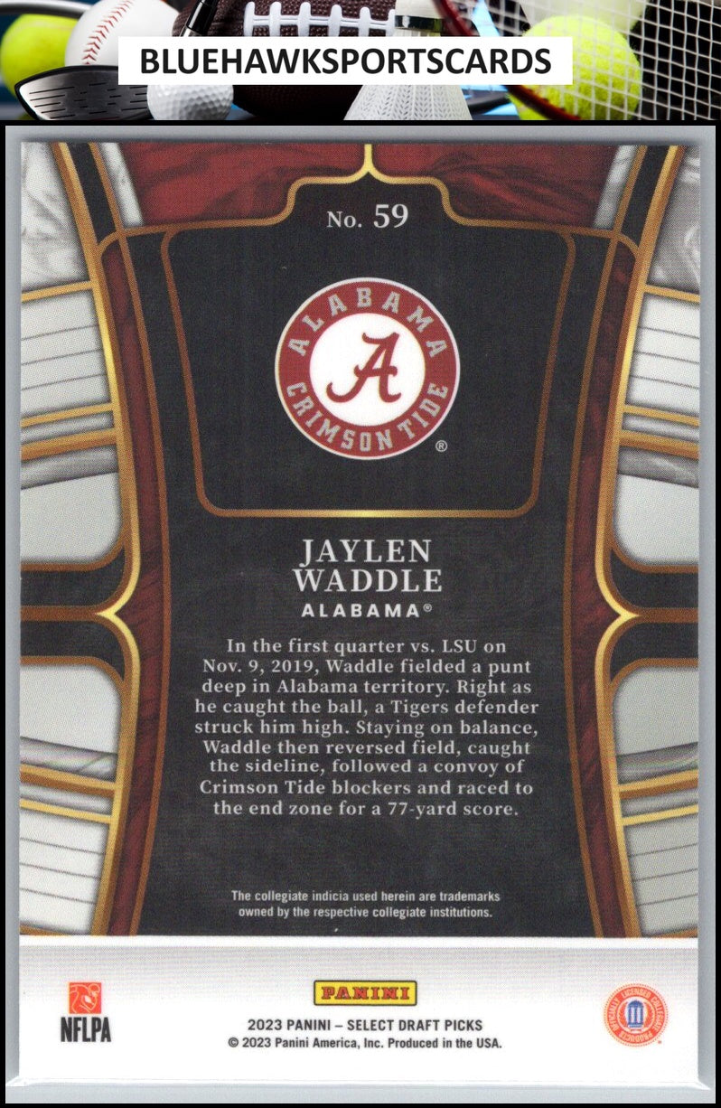 2023 Panini Select Draft Picks #59 Jaylen Waddle Blue Retail