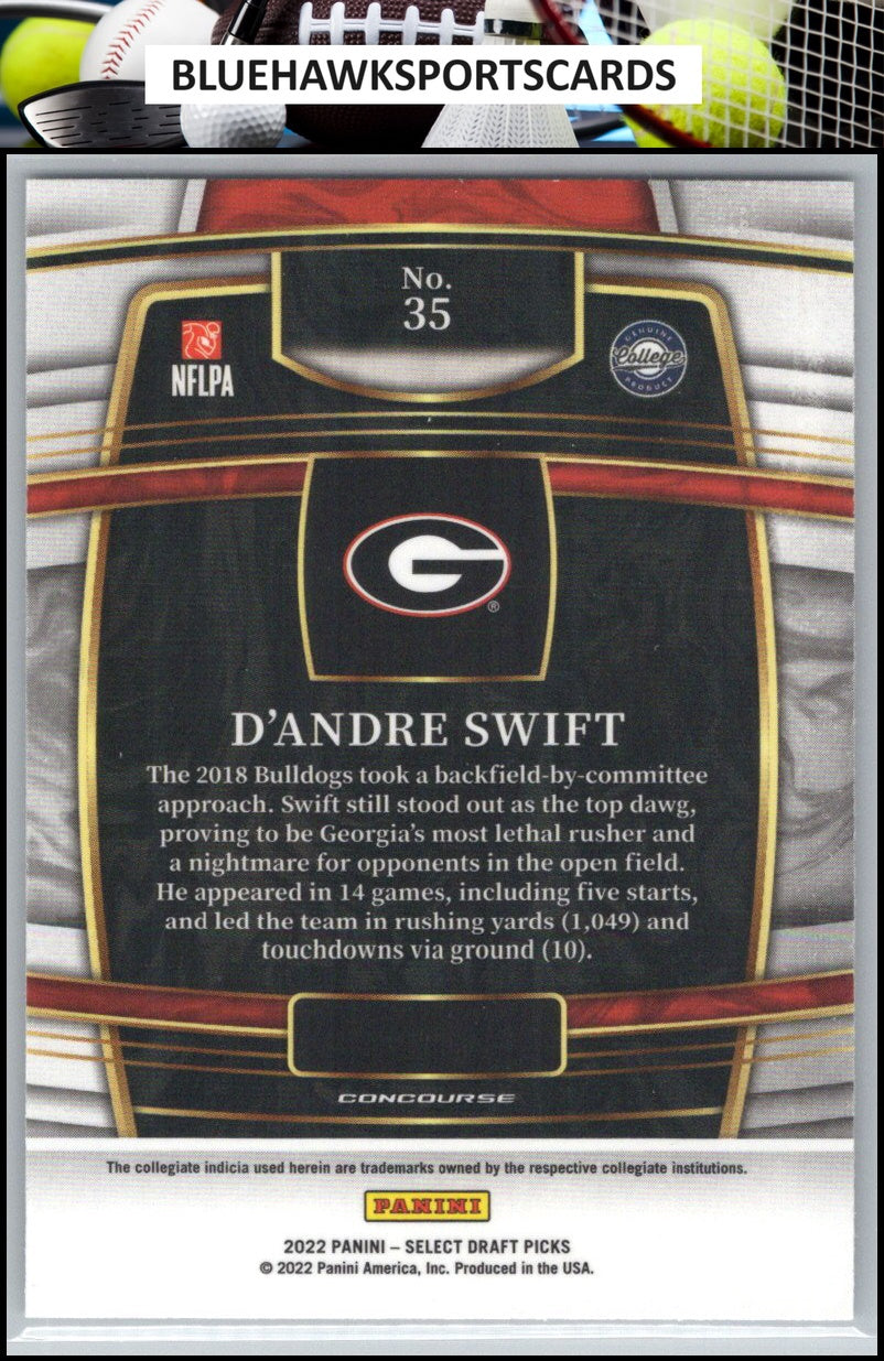 2022 Panini Select Draft Picks #35 D'Andre Swift Blue (Retail Base)