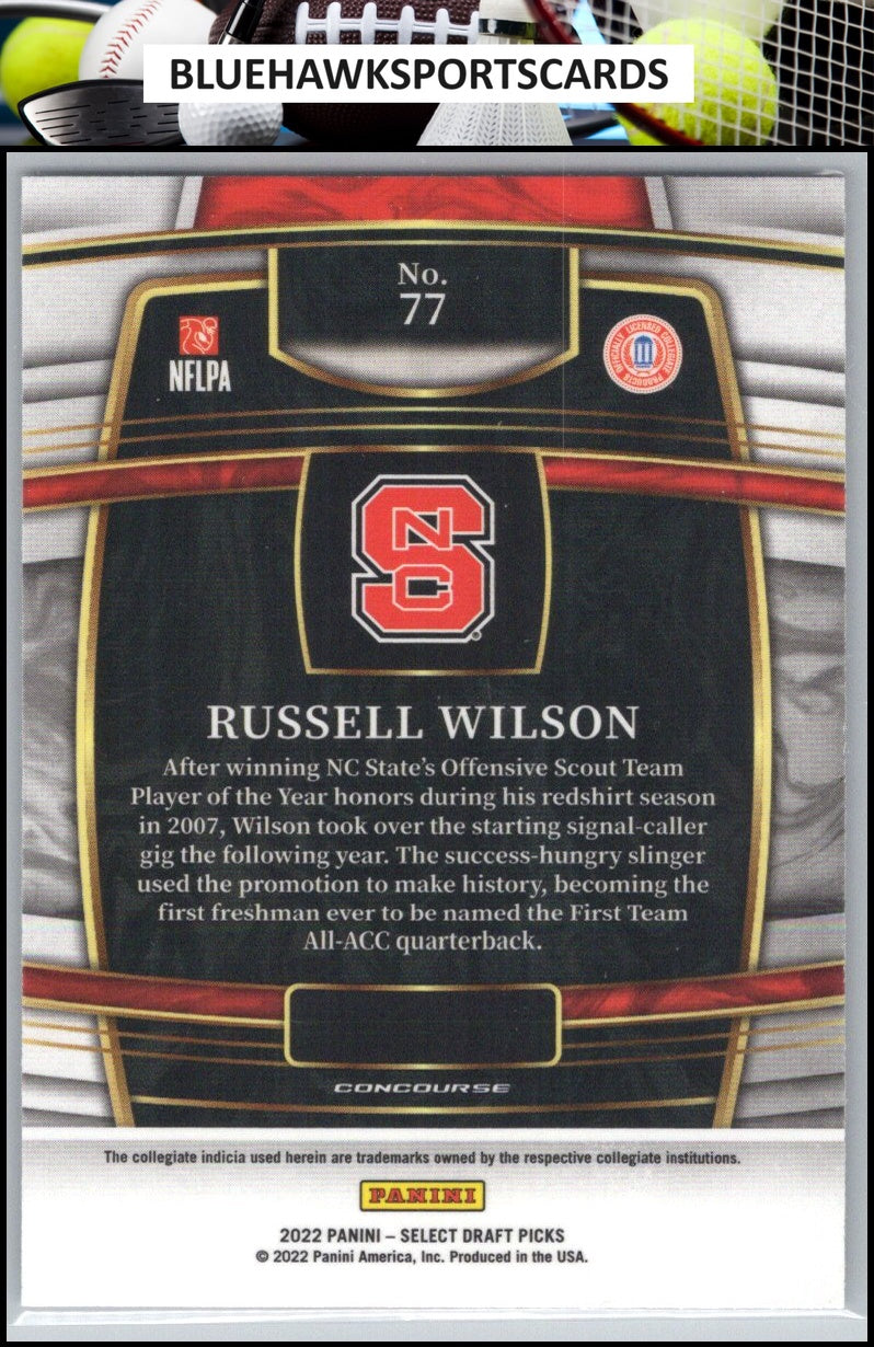 2022 Panini Select Draft Picks #77 Russell Wilson Blue (Retail Base)