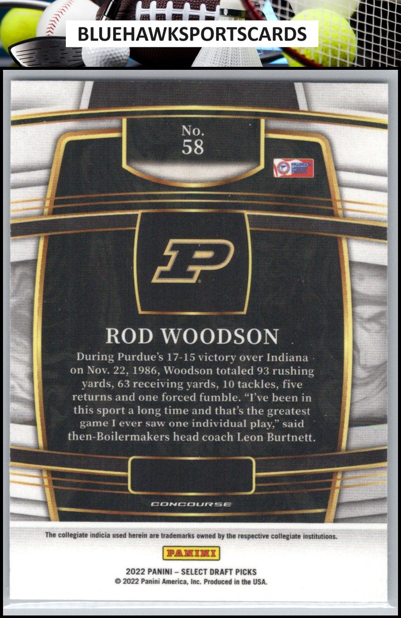 2022 Panini Select Draft Picks #58 Rod Woodson Blue (Retail Base)