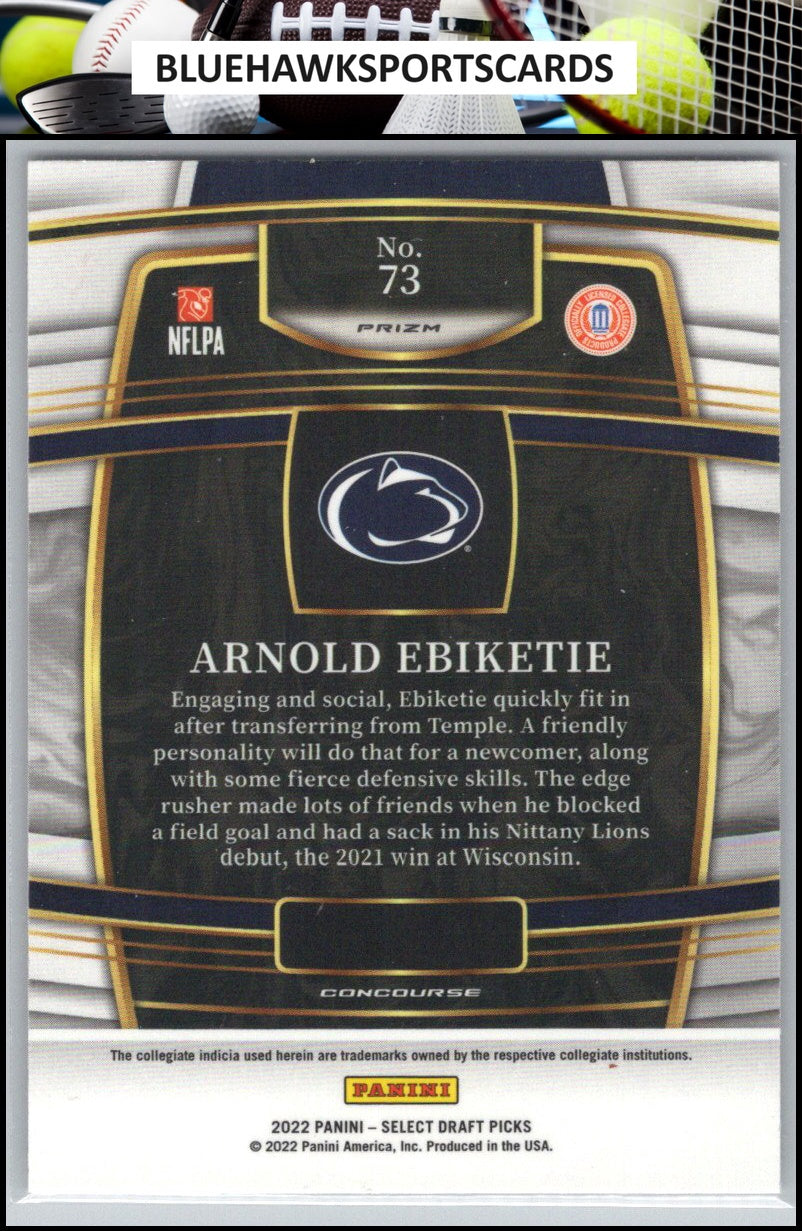 2022 Panini Select Draft Picks #73 Arnold Ebiketie Red Lazer Prizm