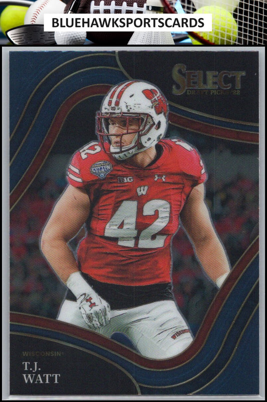 2022 Panini Select Draft Picks #132 T.J. Watt Blue (Retail Base)