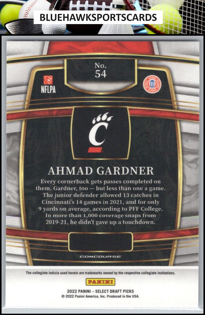 2022 Panini Select Draft Picks #54 Ahmad Gardner Blue (Retail Base)