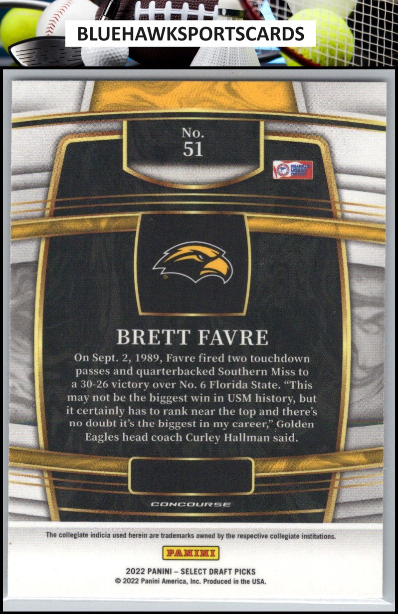 2022 Panini Select Draft Picks #51 Brett Favre Blue (Retail Base)