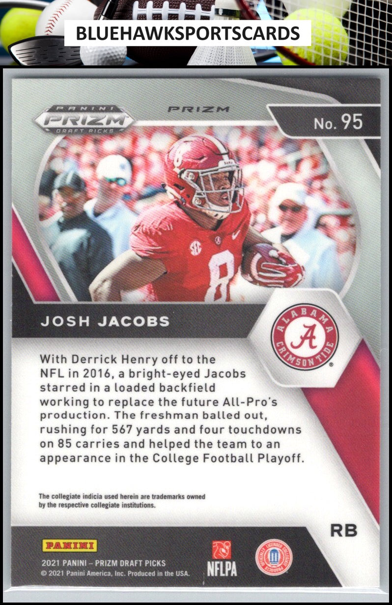 2021 Panini Prizm Draft Picks Collegiate #95 Josh Jacobs Green Wave